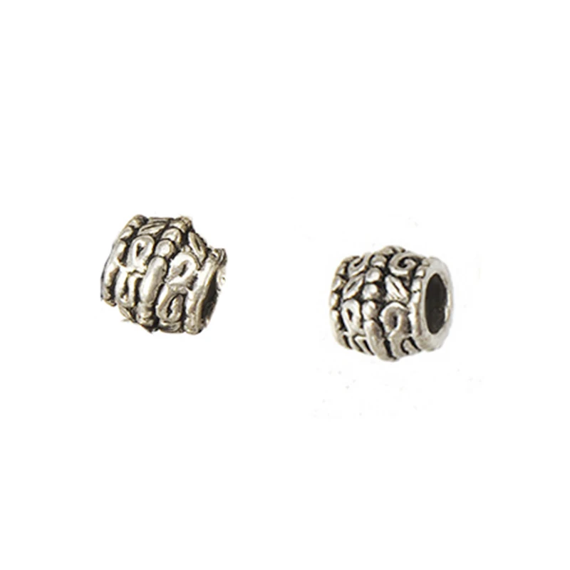 Beads For Crafts Jewellery Parts Diy Findings 30pcs/lot Big Hole Metal Silver Plated Manufacture Bracelets Accessories Handmade