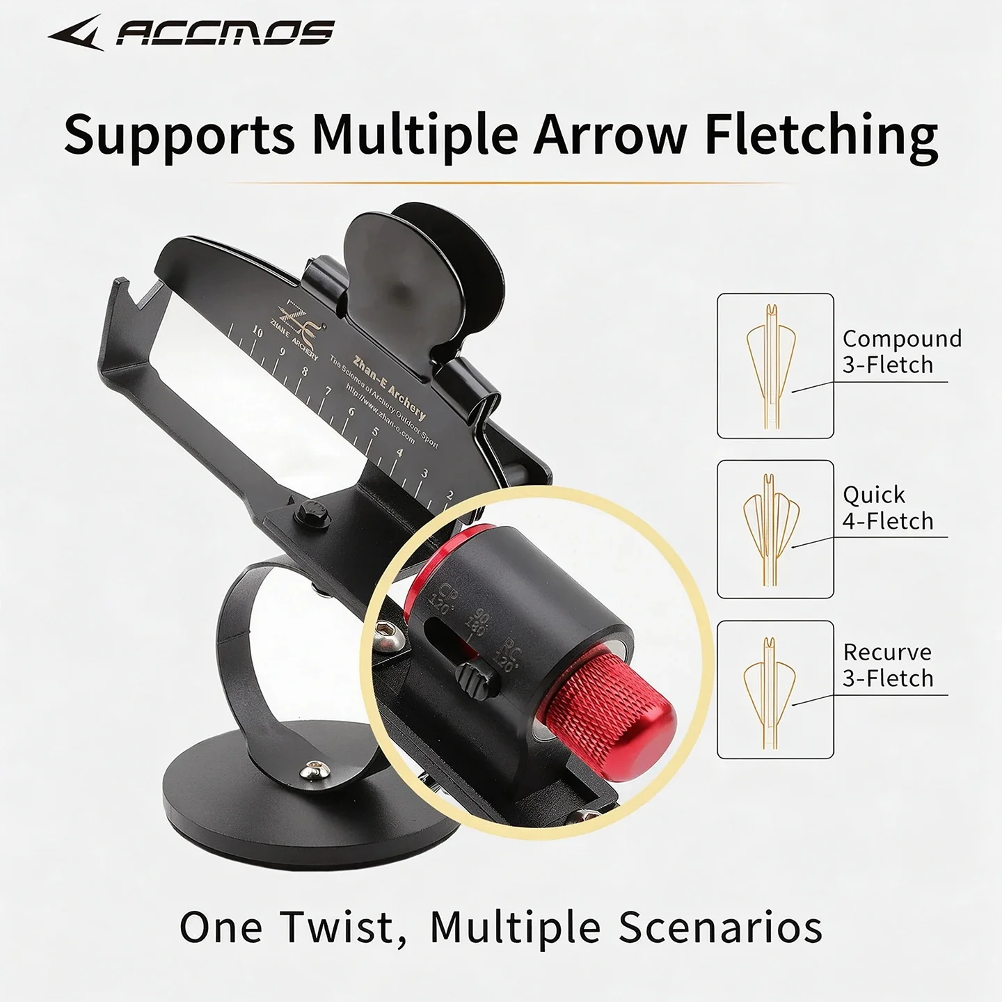 Adjustable Arrow Fletching Jig 90°/120° Tool for 3/4/6 Vanes Feathers Glue Aluminum DIY Recurve Bow Hunting Accessories