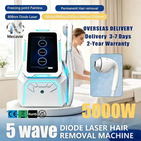 New Arrival 10 Bars FAC 5‑Wavelength 755 808 830 940 1064nm Diode Laser Hair Removal Ice Cooling Salon Epilation Machine