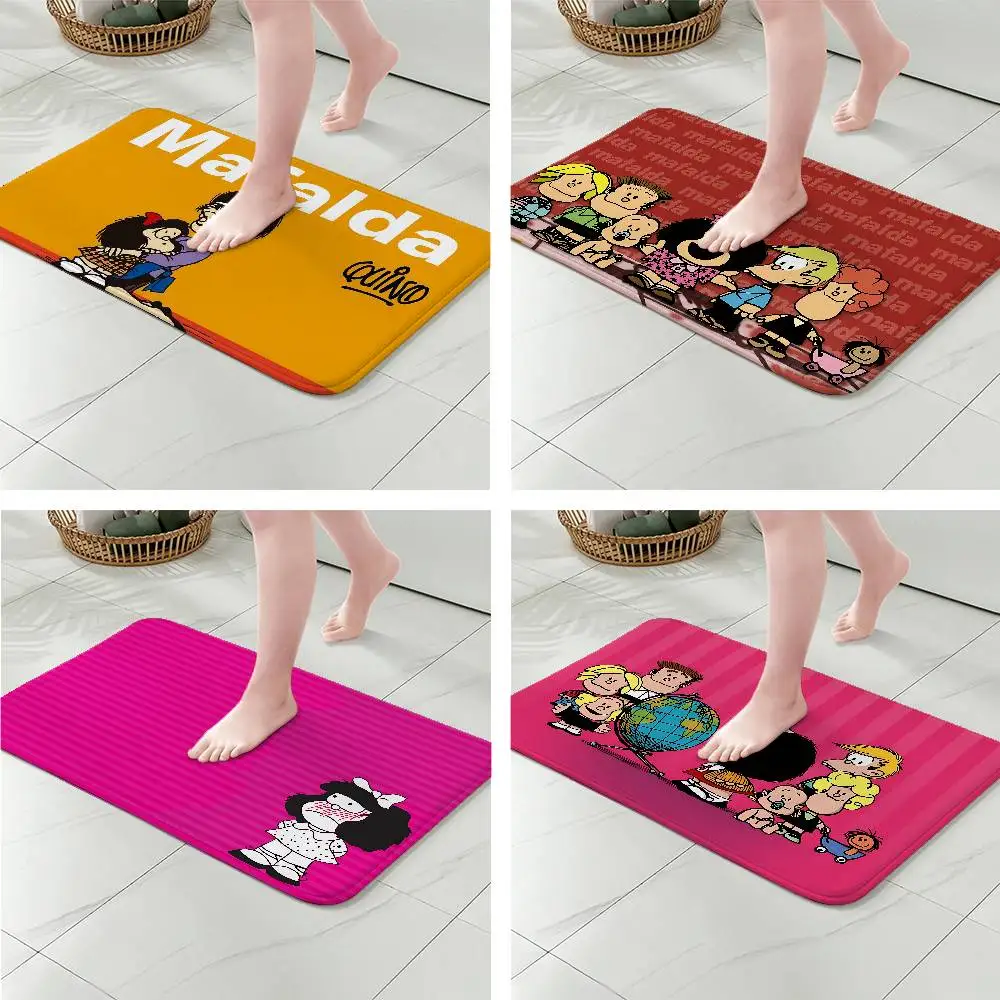 Funny M-MaF-falda Floor Mat Bathroom Absorbent Mat Simple Door Dirt-resistant Mat Home Kitchen Mat Foot Mat Entry Mat
