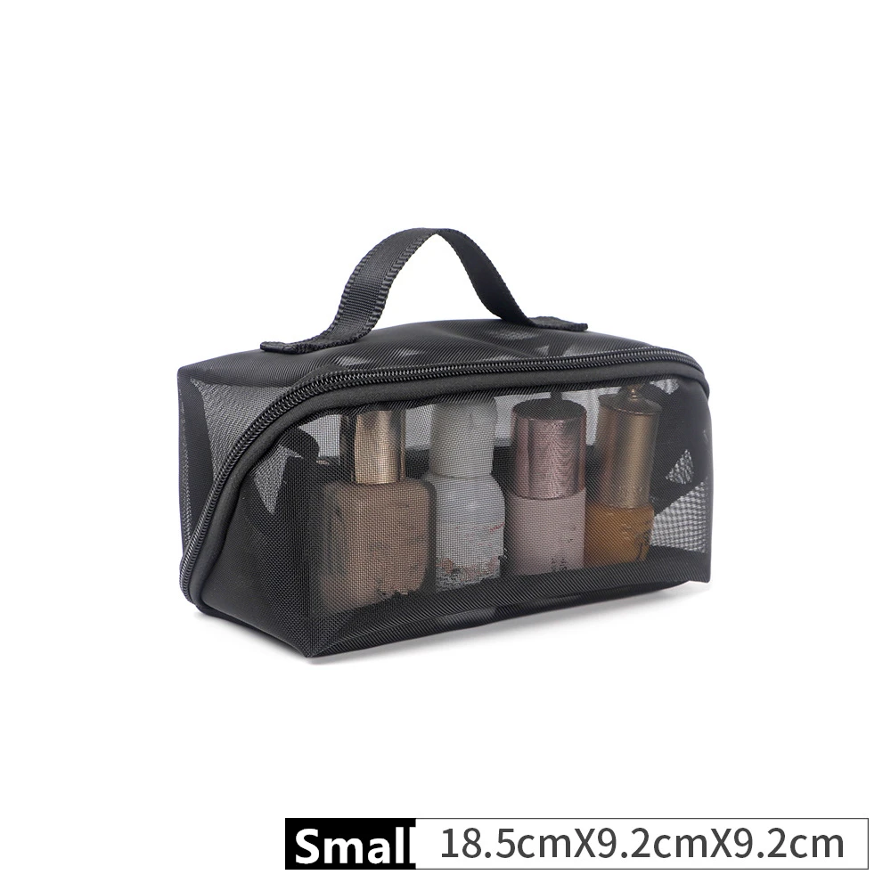 Breathable Mesh Cosmetic Bag Large Transparent Makeup Organizer for Travel Portable Toilet Wash Bag Multi-function Clear Pouch