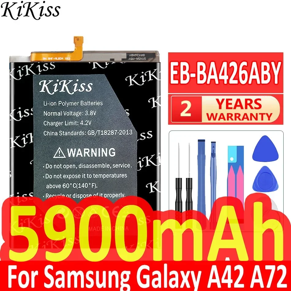 

KiKiss EB-BA426ABY EBBA426ABY Аккумулятор 5900 мАч для Samsung Galaxy A42 A72 Сменный аккумулятор для телефона с бесплатными инструментами