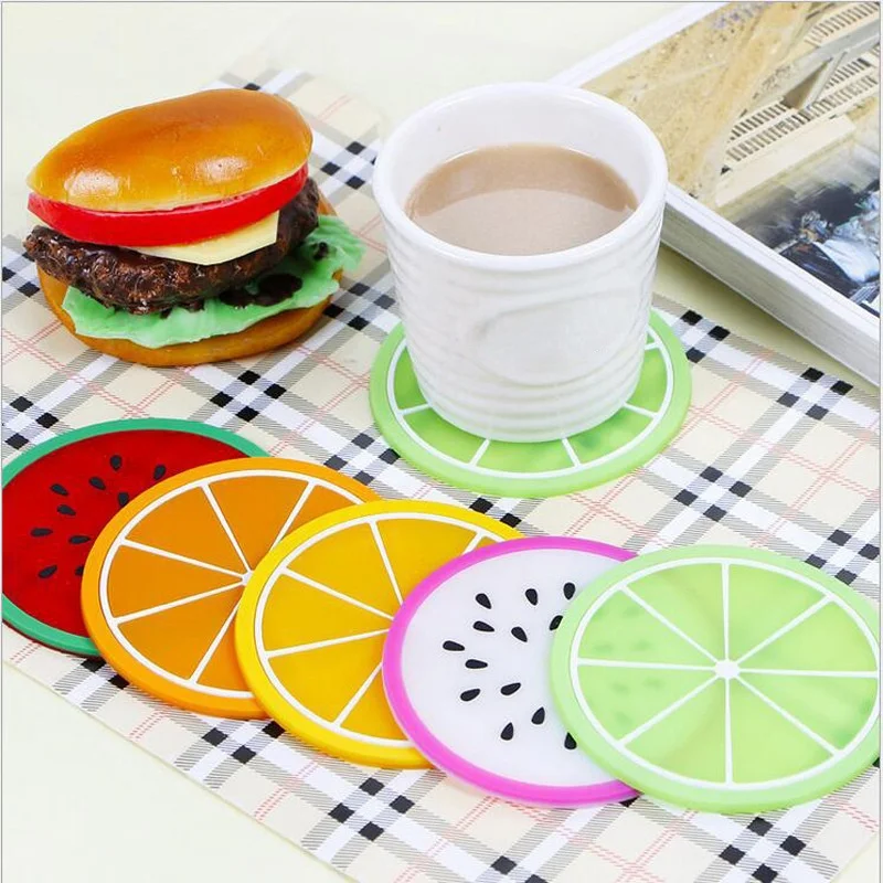 Silicone cup mat with fruit shape, cup holder, mat, cup holder, cup holder, for home, kitchen accessories, c061