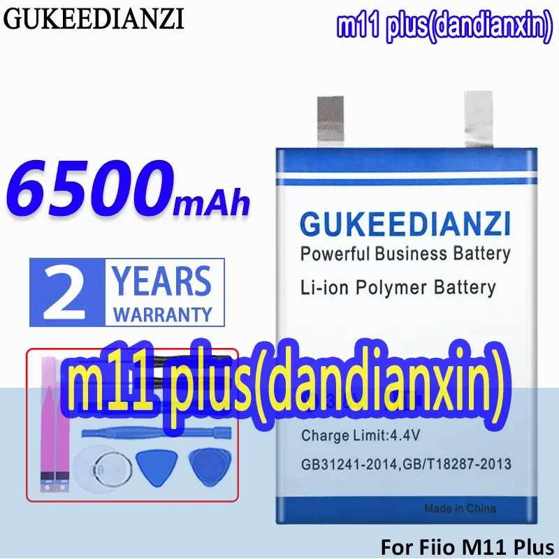 High Capacity GUKEEDIANZI Battery 6500mAh For Fiio M11 Plus HIFI Music MP3 Player Speaker Cells