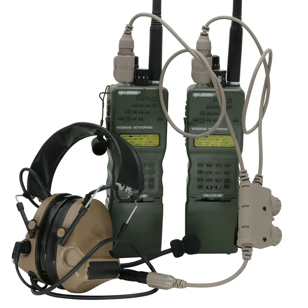 Podwójna komunikacja taktyczna U94 PTT 6-pinowe złącze wtykowe do PRC 148/152/163 Walkie-talkie do strzelania słuchawki taktyczne