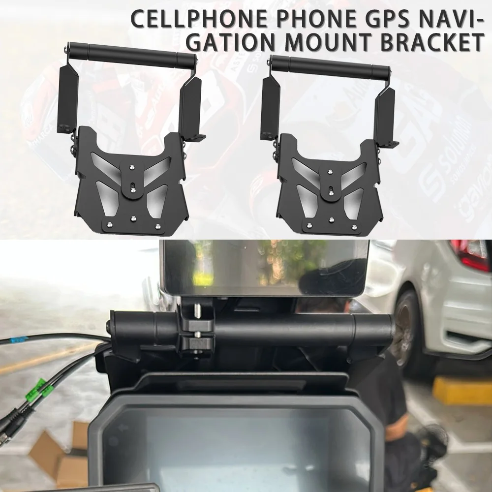 Motorcycle Mobile Phone GPS Mounting Adapter Above Instruments Navigation Bracket Holder For Yamaha Tracer 9 GT+ Plus 2023-2026