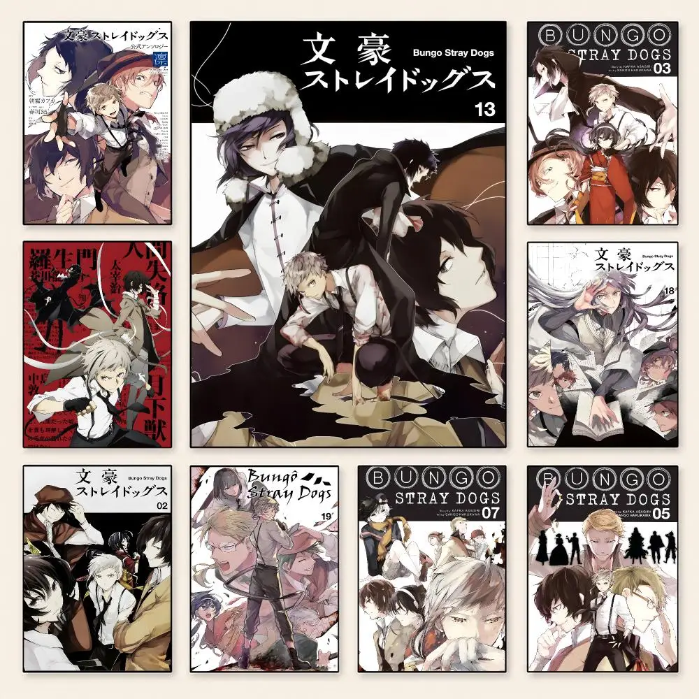 Anime Bungo Stray Dogs Poster Poster Minimalist Decor HD SelfAdhesive Wall Art for Home Café Bedroom Gift Aesthetic Hanging