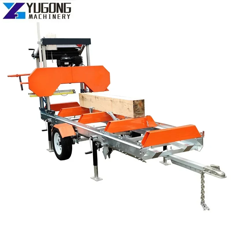 YG Portable Horizontal Sawmill Band Saw Machine Manufacturer Wood Cutting Horizontal Saw Wood Cutter with Trailer