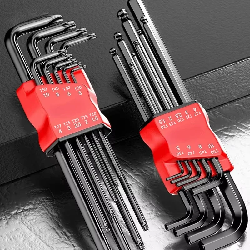 

9pcs Allen Key Set，Allen Hex Wrench Screwdriver Set With Sleev Universal Torque Long Metric,for Motorcycles, Bicycles
