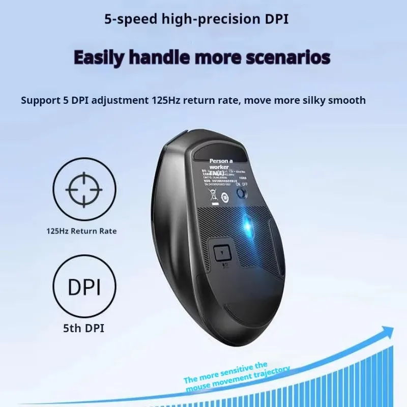 Ugreen Wireless Mouse Bluetooth Mute Bluetooth 5.0 2.4g 4000dpi Ergonomic Computer Office Esports Game 6 Mute Button Mouse