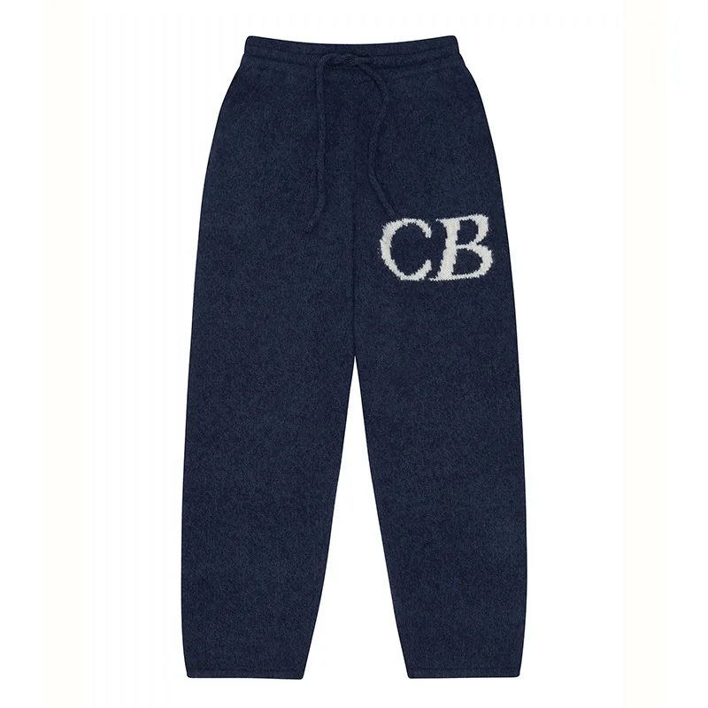 Cole Buxton Premium Primavera/Autunno Minimalista Lettera Logo Jacquard Pantaloni larghi in maglia di lana Pantaloni casual in maglia uomo donna 2025