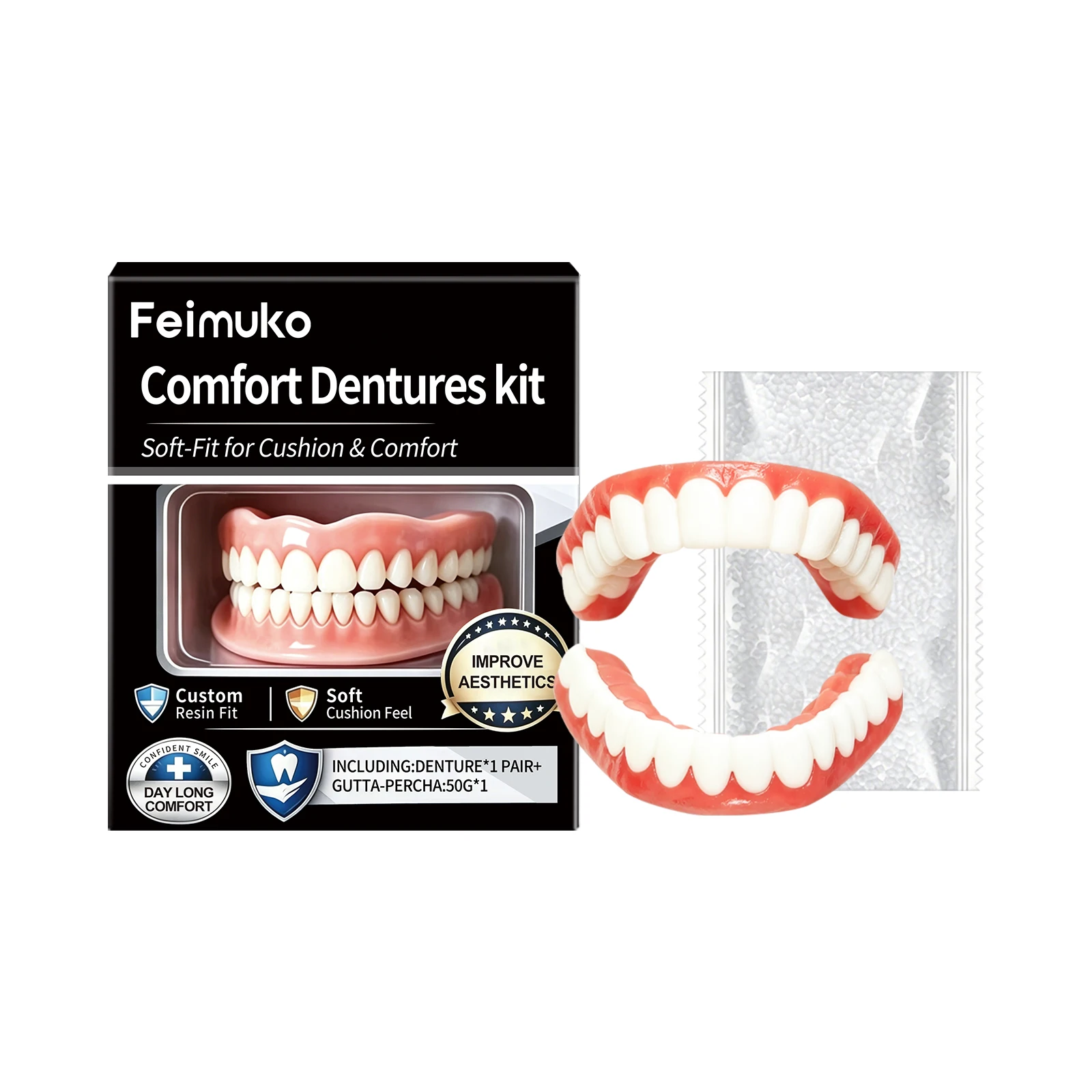 Comfortable Denture Set, Stable and Comfortable To Wear, Beautiful and Natural Fit, Daily Convenience To Modify Teeth