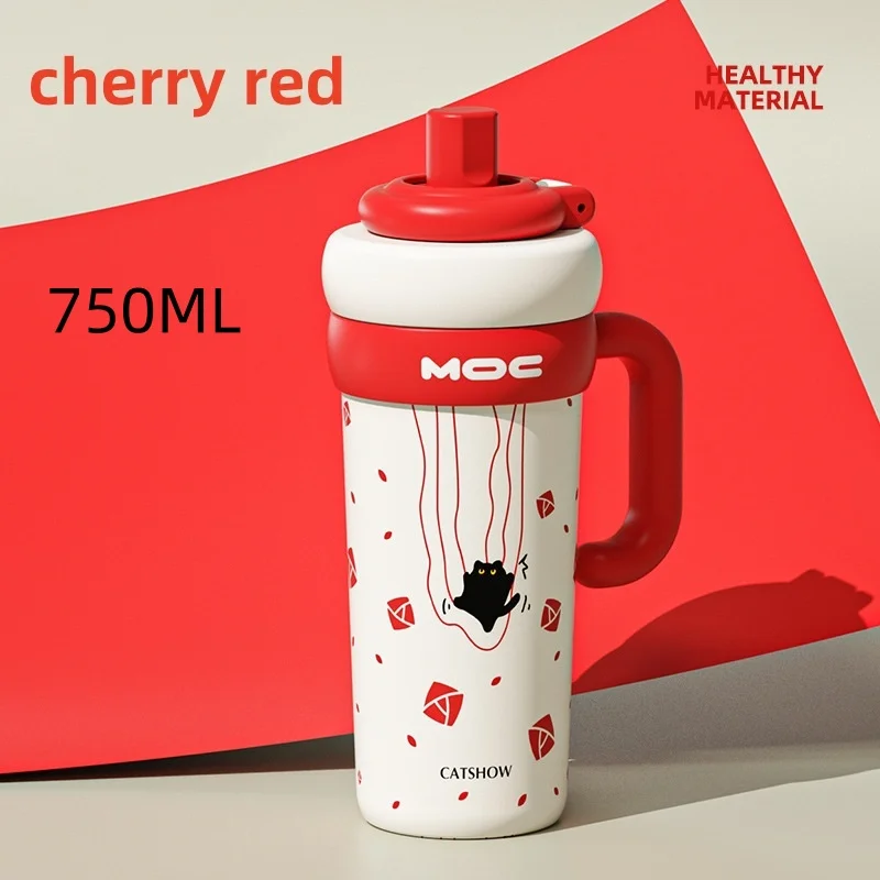 High Quality Stainless Steel Lined Insulated Cup 2025 New Ice King Cup Large Capacity Water Cup Giant Ton Straw Cup