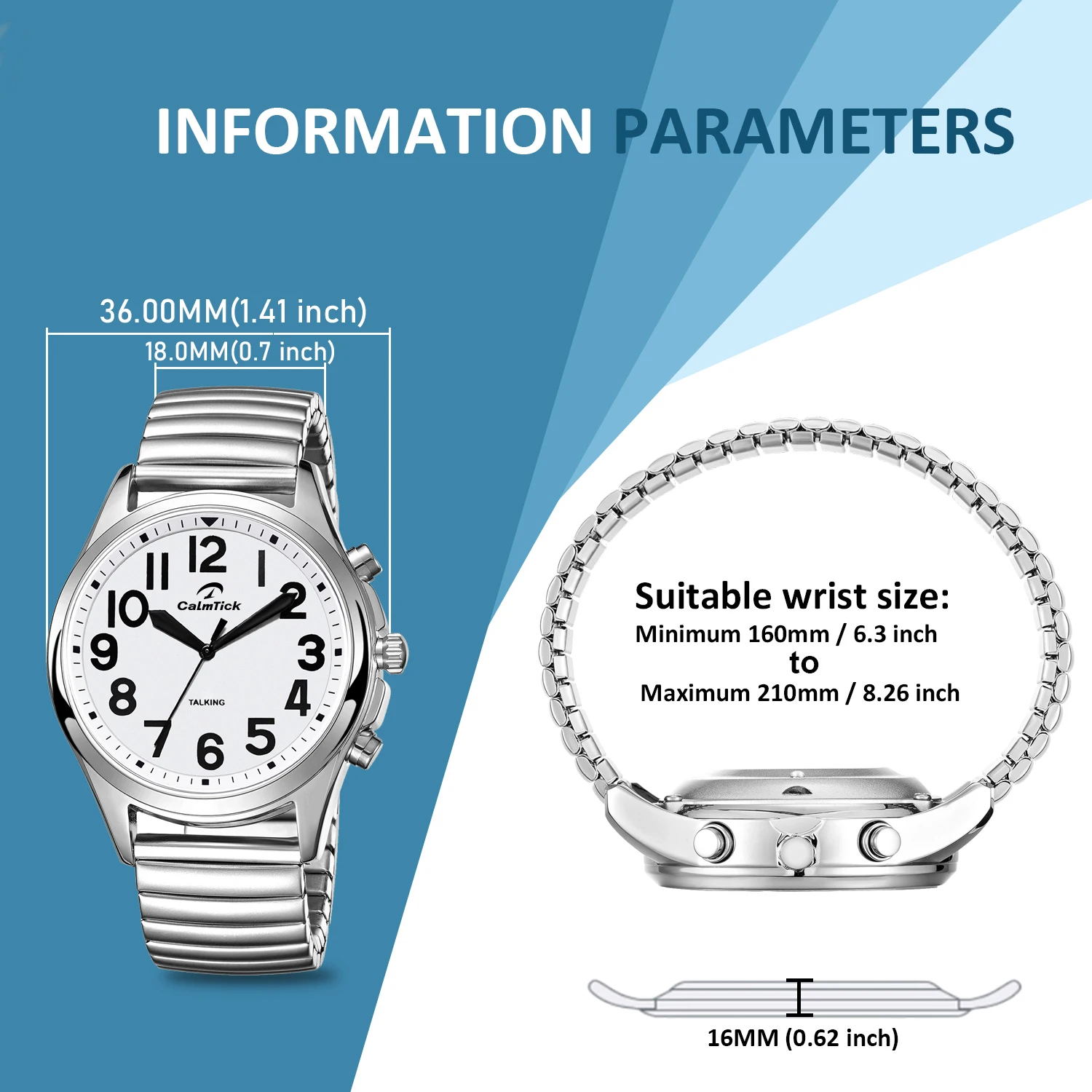 Hearkent Talking Watch Blind Women With Large Numbers and Expandable Strap Self-Setting for Visually Impaired Quartz Wristwatch