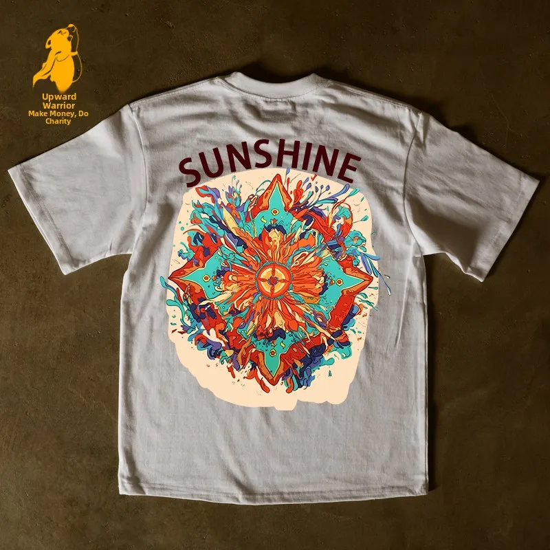 Loose Fit Short Sleeve T-Shirt Pure Cotton Double Thread Women's Style Heavyweight Couple's Tee Casual Summer Fashion