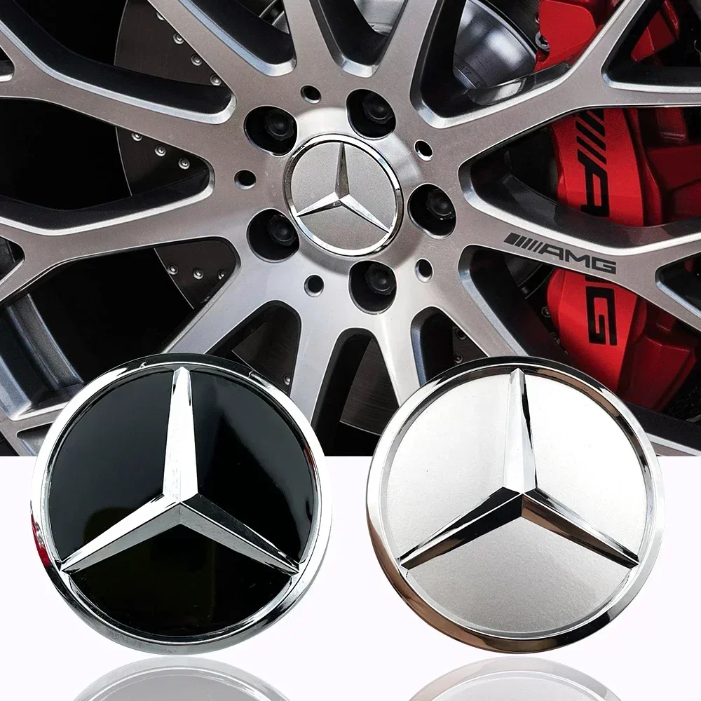 

4pcs 60mm Black Silver Car Wheel Cap Badge Logo Cover For Mercedes Benz W176 W177 W204 W205 W212 W213 W206 X156 X253 W117 W166