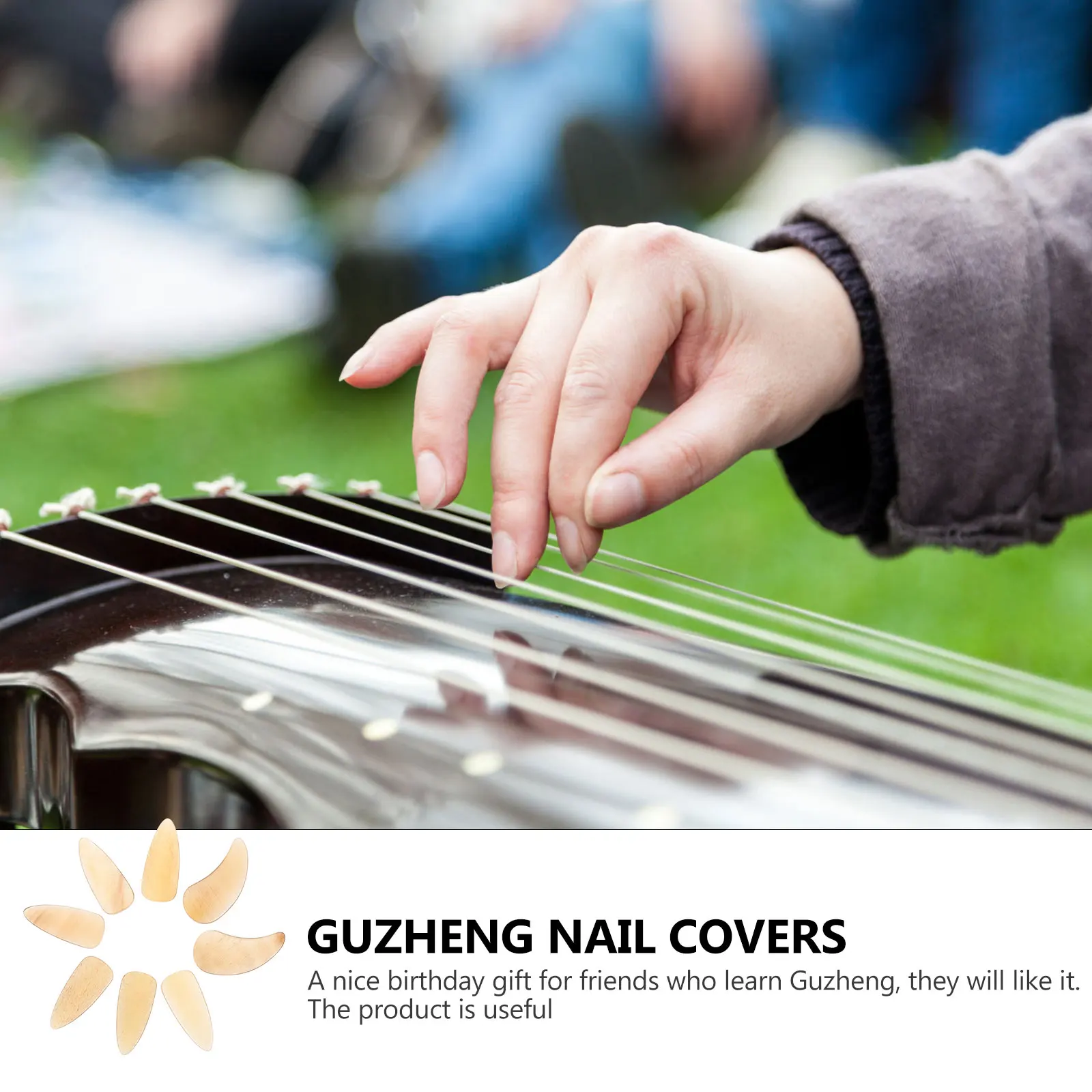 

Wear Guzheng Nail Pieces False Nails Finger Sleeves Protectors Practice Horns Fake