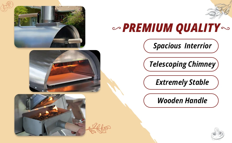 Custom Portable Commercial Garden Party Firewood Stove Outdoor Barbecue Camping BBQ Grills Baking Pizza Ovens With Pizza