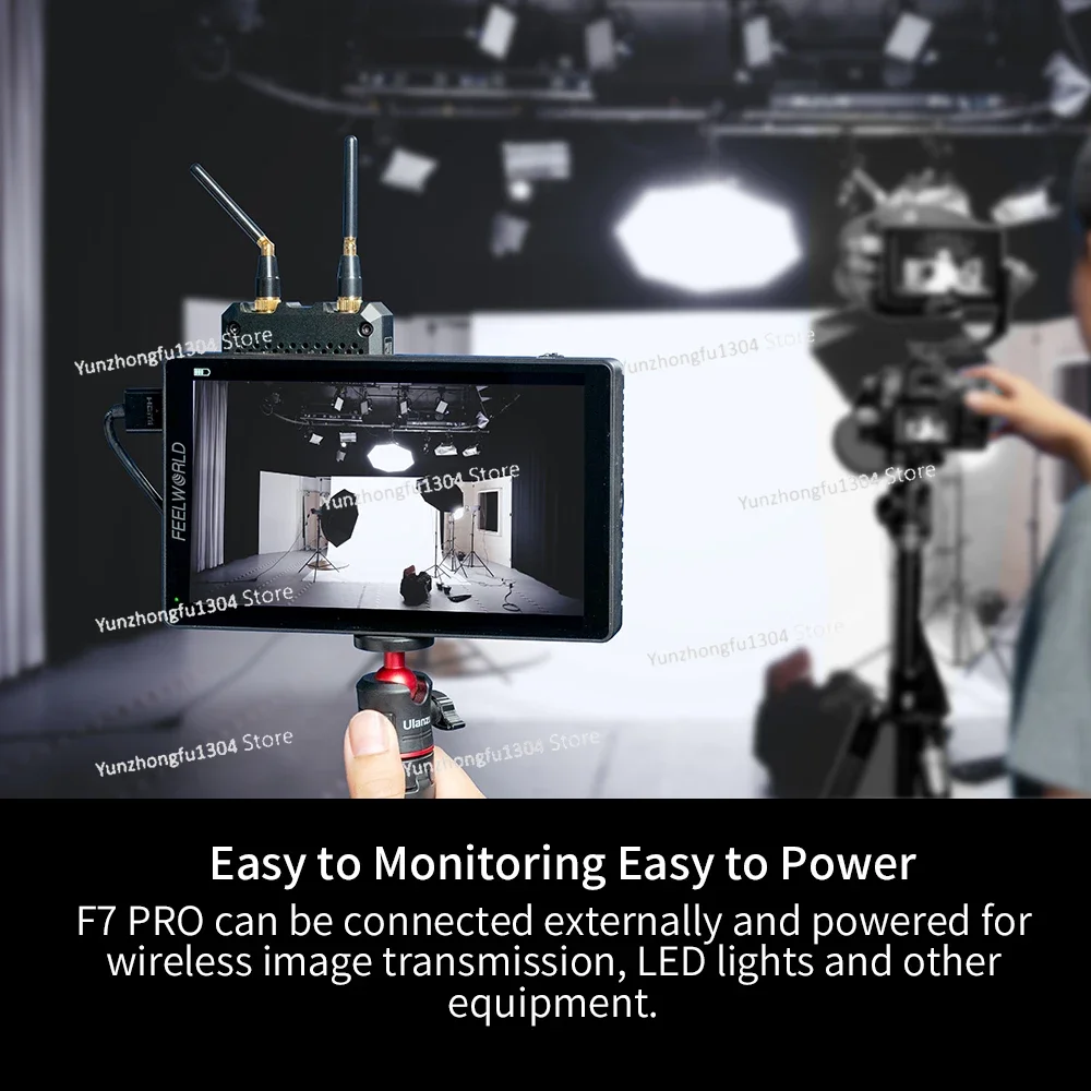 FEELWORLD 7 Inch F7 PRO Touch Screen3D LUT DSLR Camera Field Director AC Monitor 4K 60Hz HD with F970 External   F7 PRO