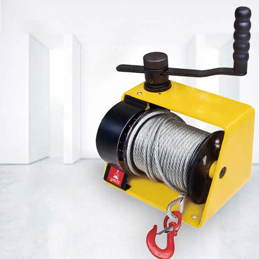 Verricello manuale da 500 kg Turbo Worm Sollevatore manuale pesante autobloccante a due vie con freno Corda da 20-35 metri