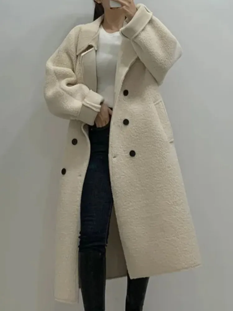 Autunno inverno donna Casual elegante cappotto allentato manica lunga Vintage Chic Solid capispalla soprabito moda femminile vestiti mantello