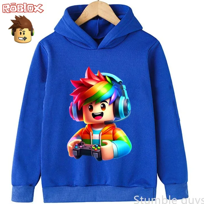 

Roblox Kids Hooded Outfit 3-12Y Sweatshirt Trendy Game Character Graphic Boys Girls Warm Casual Clothing