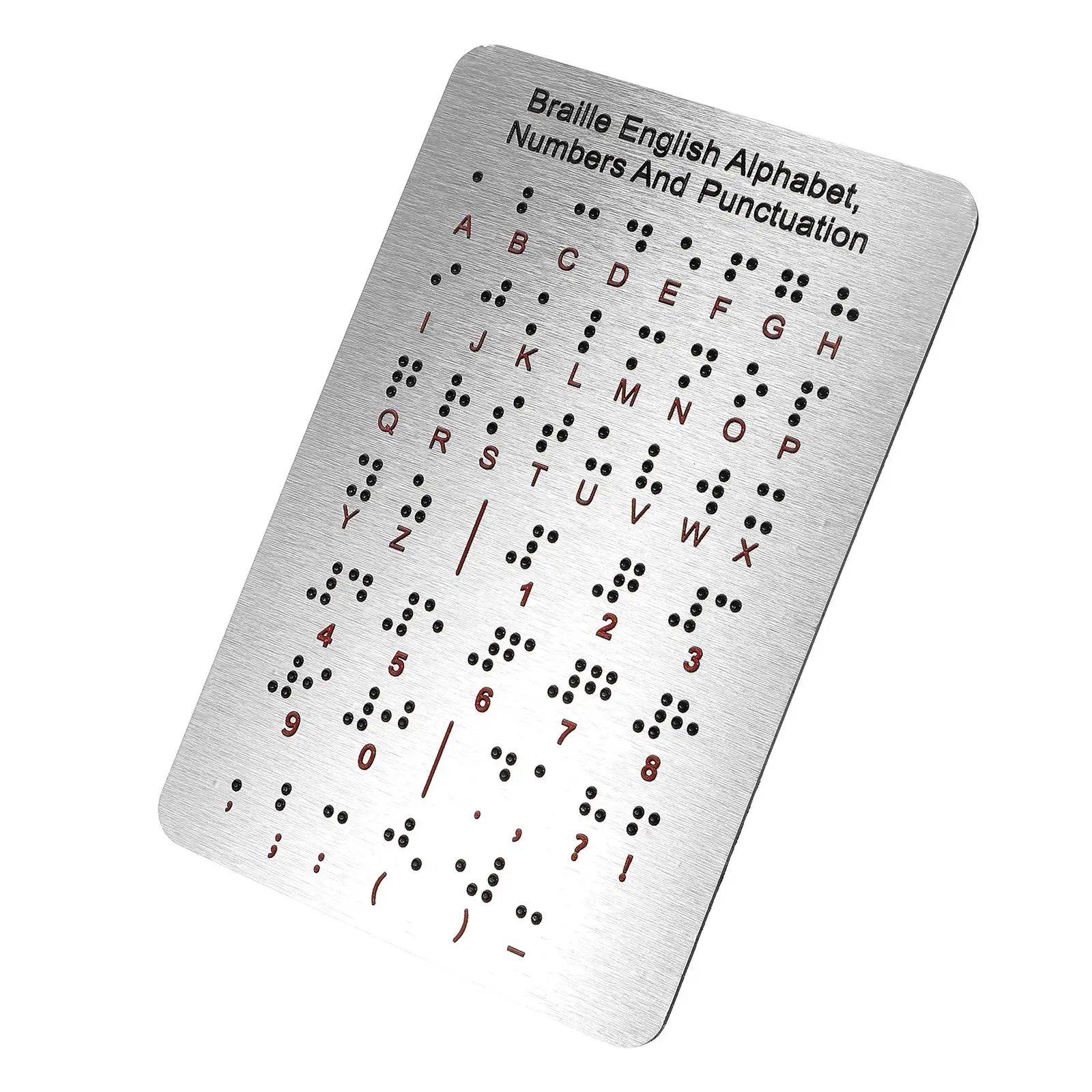 Braille Motherboard Books Alphabet Wooden Letter Blind People Gadgets Writing Silver for Kids Child