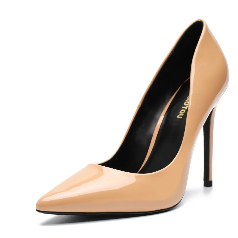 المتحولين جنسيا الأحمر مضخات ربيع الخريف مكتب سيدة 12 سنتيمتر الكعوب رقيقة أشار تو أحذية امرأة Zapatos Mujer كبيرة الحجم الرقص مضخات