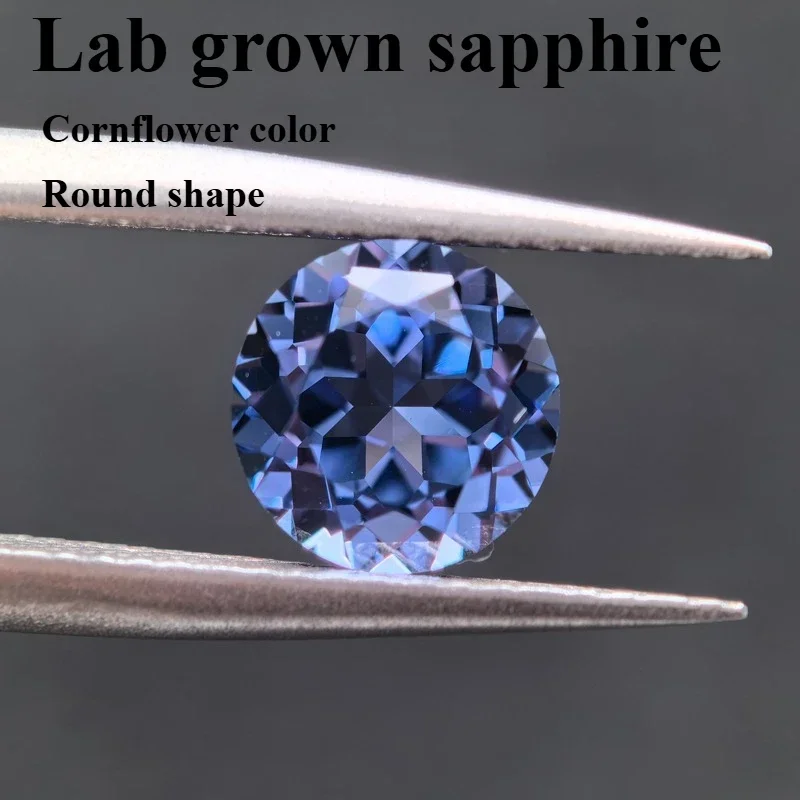 Lab Grown Sapphire Rectangle Cushion Cut Cornflower Color DIY Ring Necklace Earrings Main Materials Selectable AGL Certificate