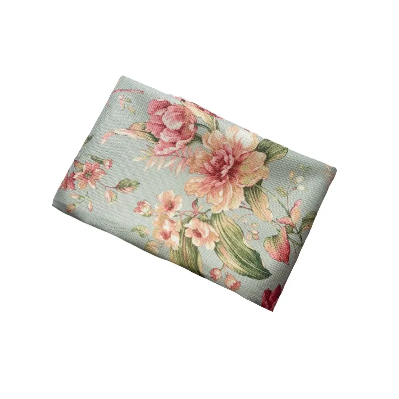 Printed Canvas Fabric Textile By Meters for Upholstery Pillowcase Tablecloth Diy Sewing Thick Flower Pastoral Style Sofa Cloth