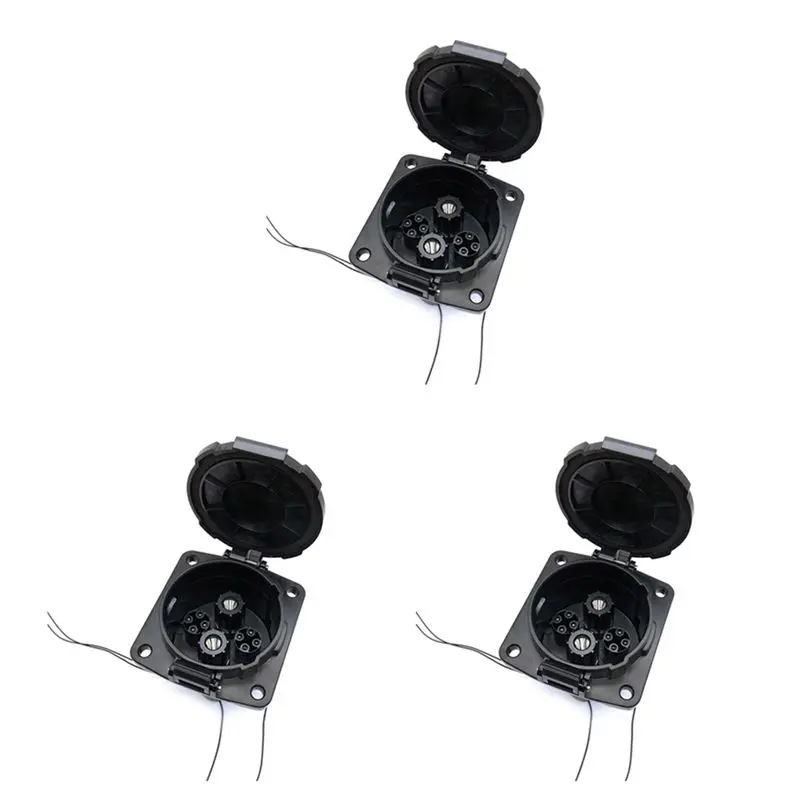 Prominent 3X EV Connector CHADEMO Socket 200A EVSE Chademo Inlet Socket For Japanese Electric Nissan DC Adapter