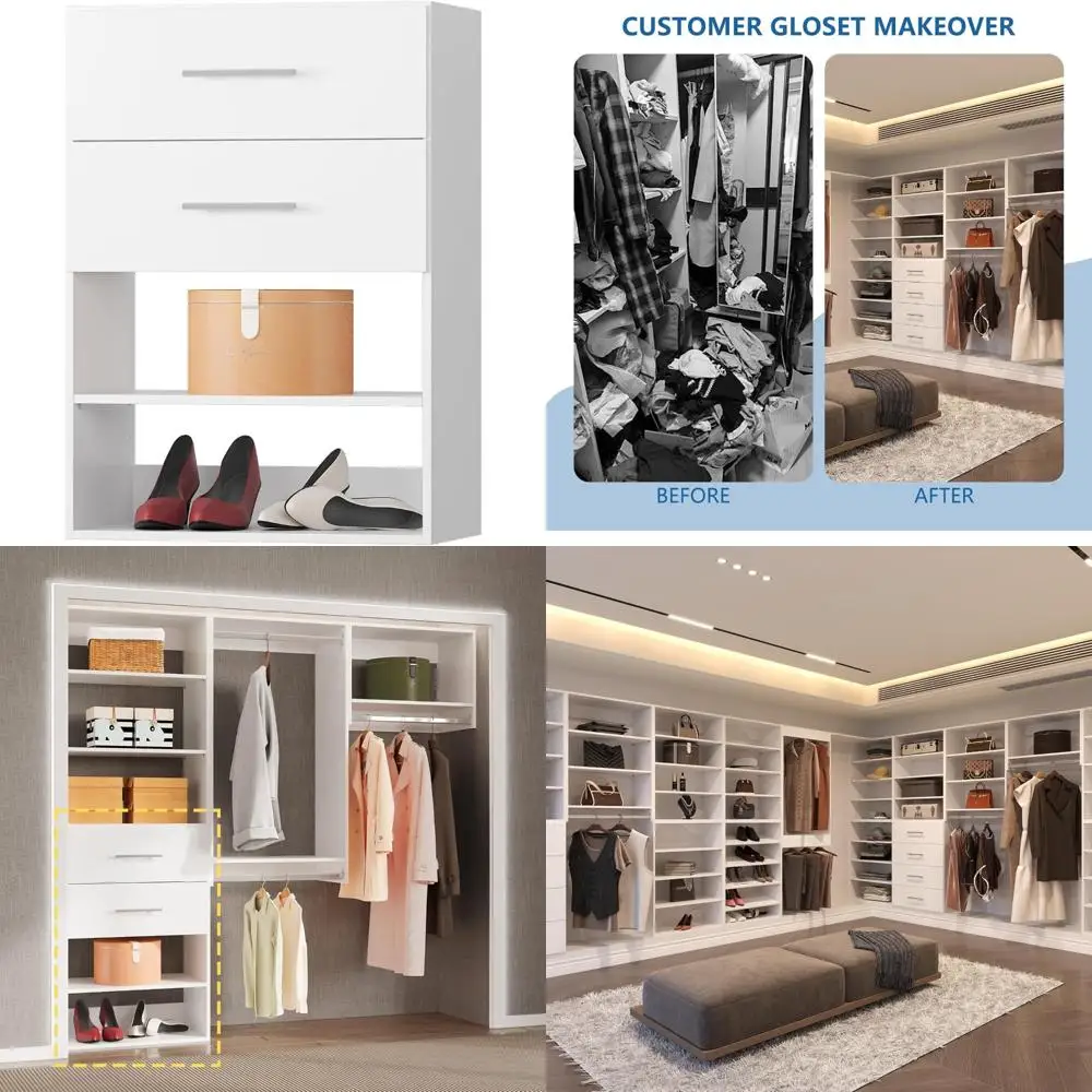 نظام تنظيم الخزانات الخشبية المعيارية لخزائن المشي، وحلول التخزين للملابس والإكسسوارات #1