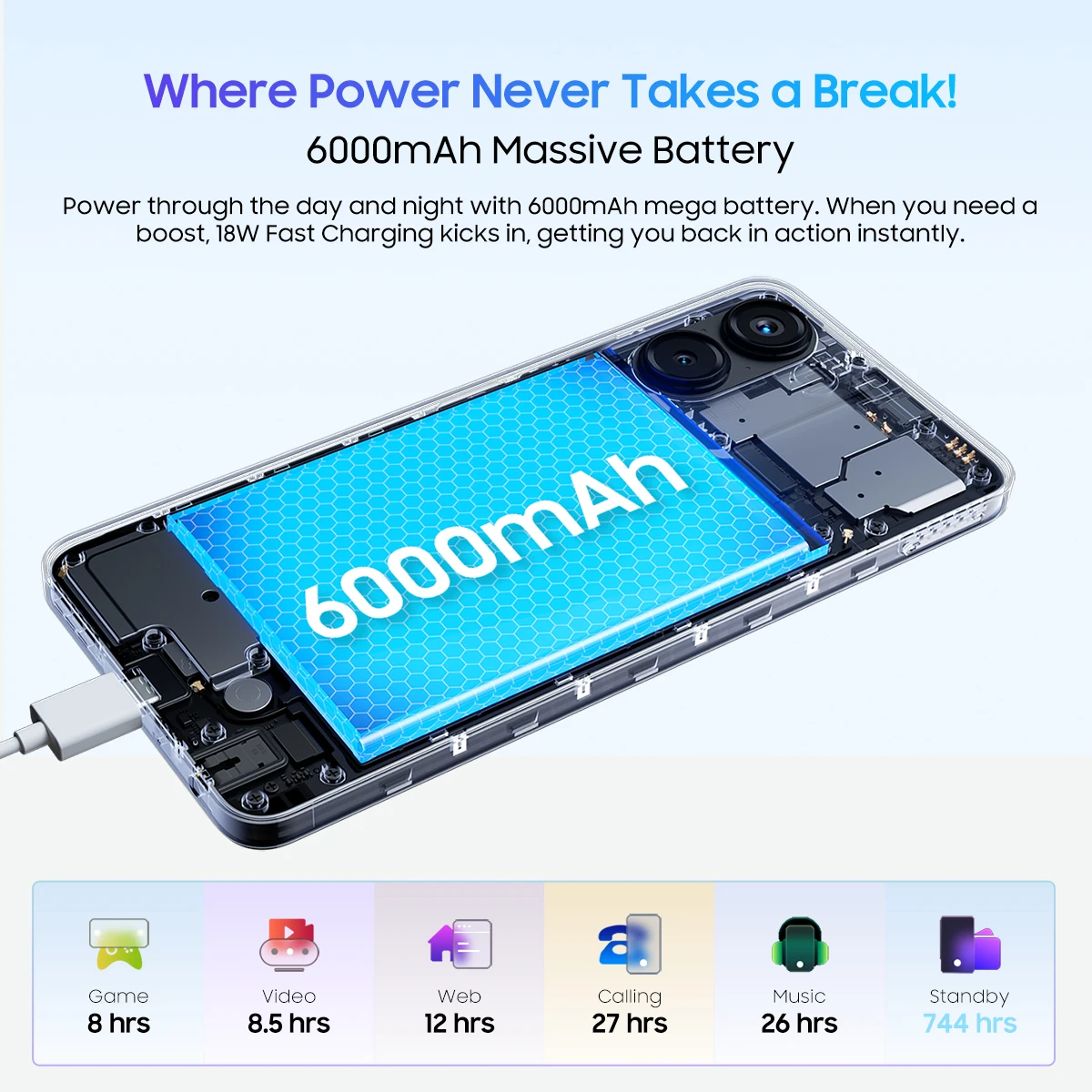 Imagem -06 - Blackview Color Android 13 Smartphone Tela de 675 Polegadas 90hz 128gb 256gb 50mp Câmera Traseira 6000mah Bateria 18w Carregamento Rápido Gps