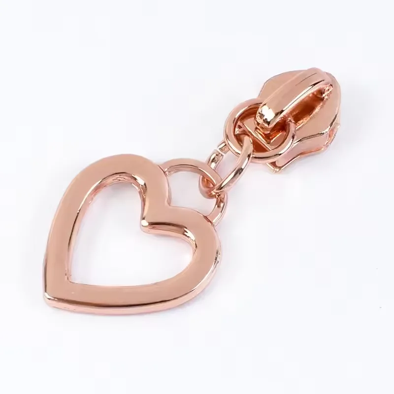 Heart Zipper Sliders For Nylon Zipper Tapes Metal Zippers Head Kits Purse Handbag Zips Pull DIY Craft Kit Accessories