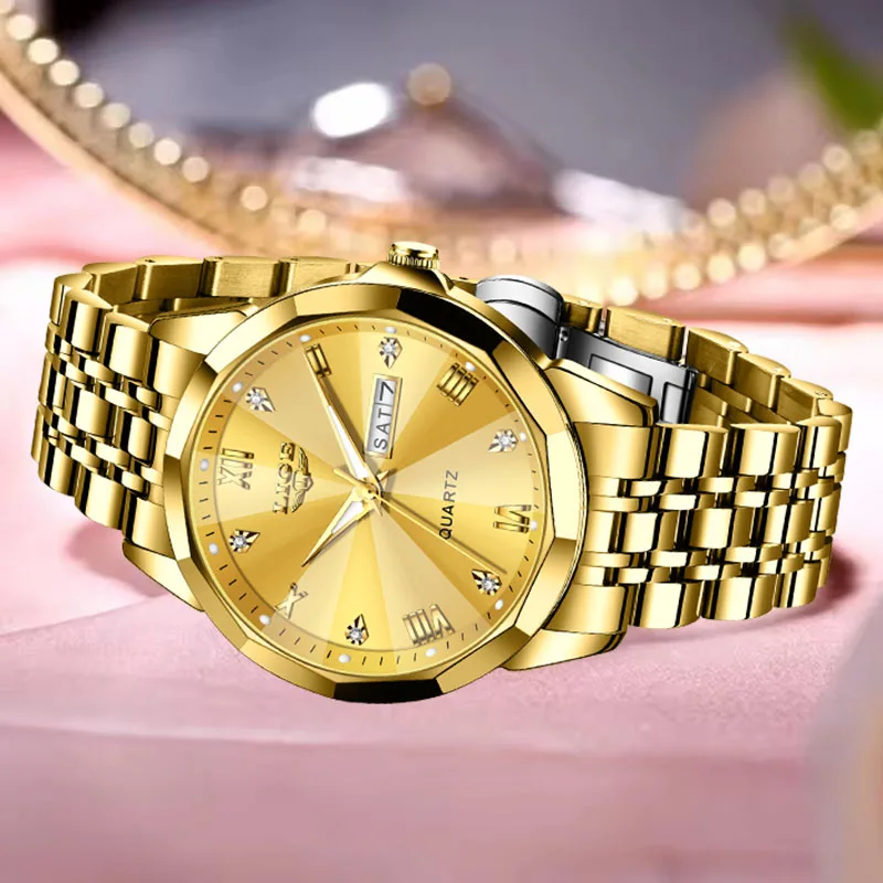 LIGE Fashion Women Watch Top Brand Luxury Creative Gold Steel Quartz Watches For Women Waterproof Sport Women's Bracelet Watch