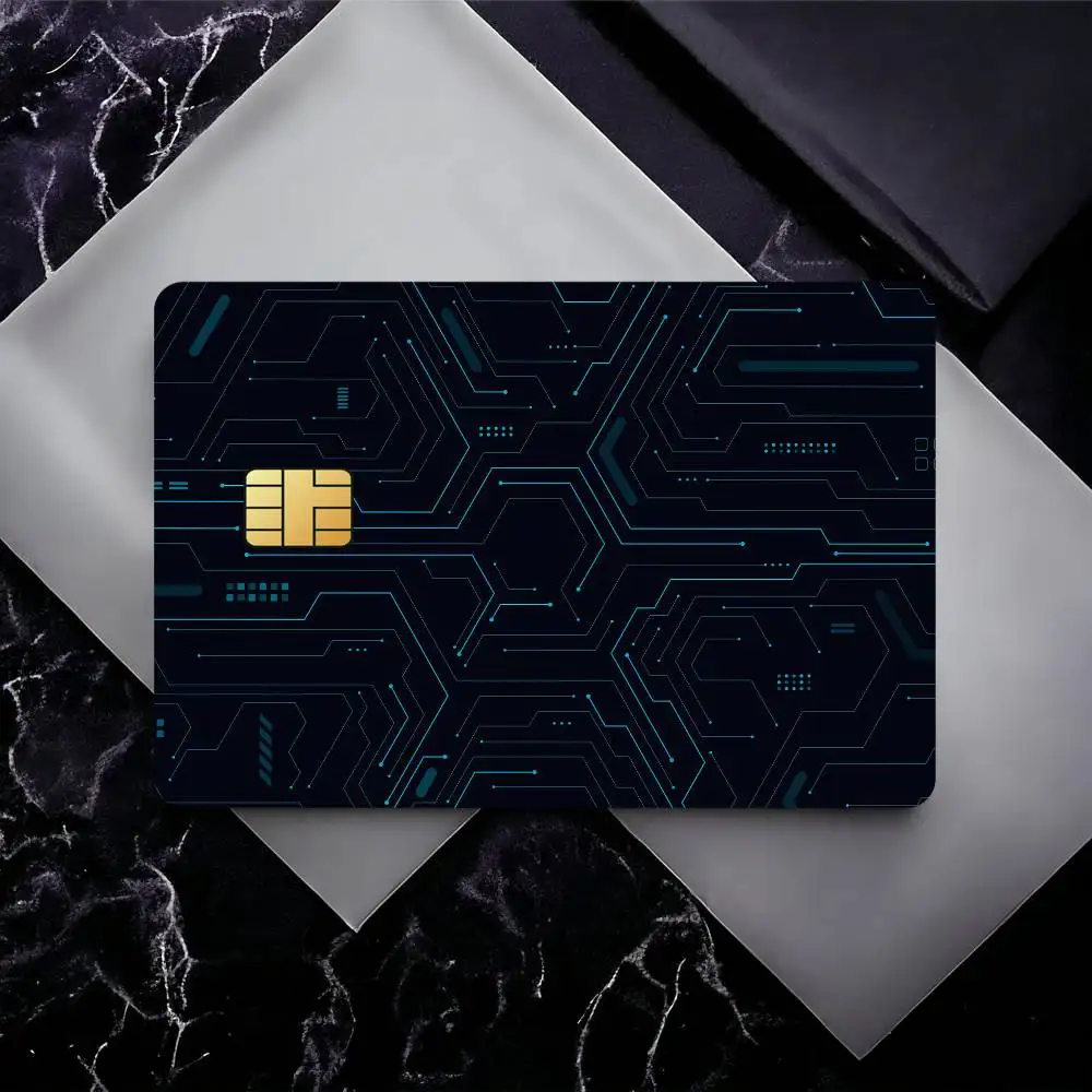 Circuit Board Pattern Film Skin Card Sticker For Bank Bus Metro Credit Debit Card Waterproof
