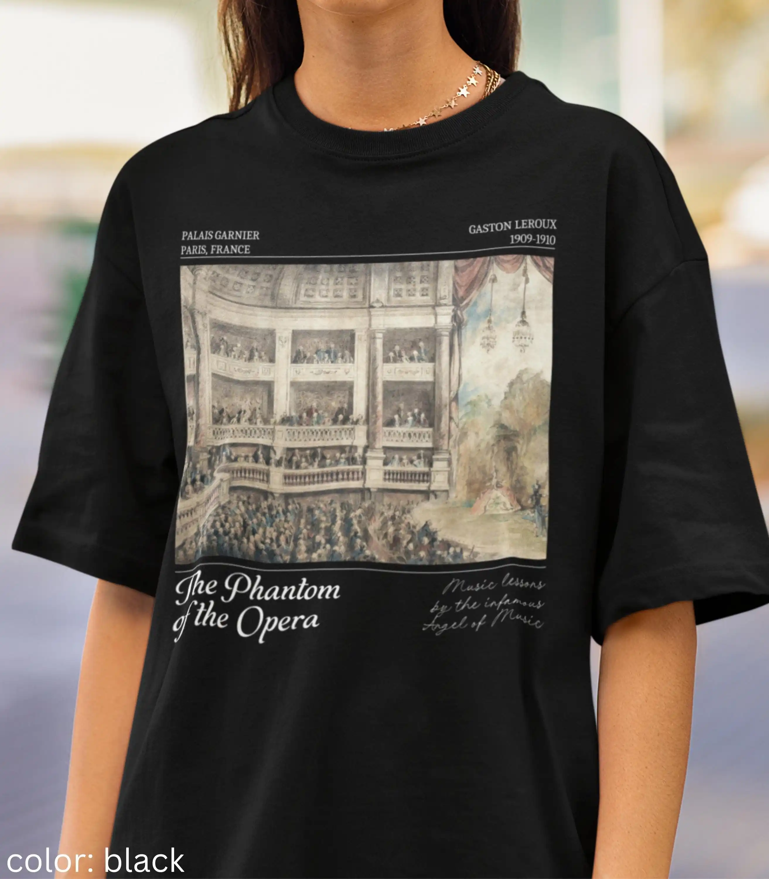 Phantom of The Opera Theater Lover Tee Drama Theatre Music Teacher Gift Bookish Literature Dark Gothic Romance Angel of Music