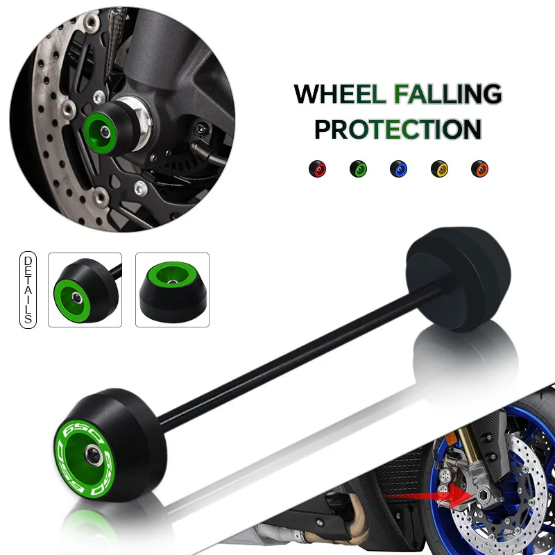 

For Z650 z650 2017-2024 2025 Motorcycle Front Rear Wheel Axle Fork Crash Sliders Falling Protector Pad Z 650