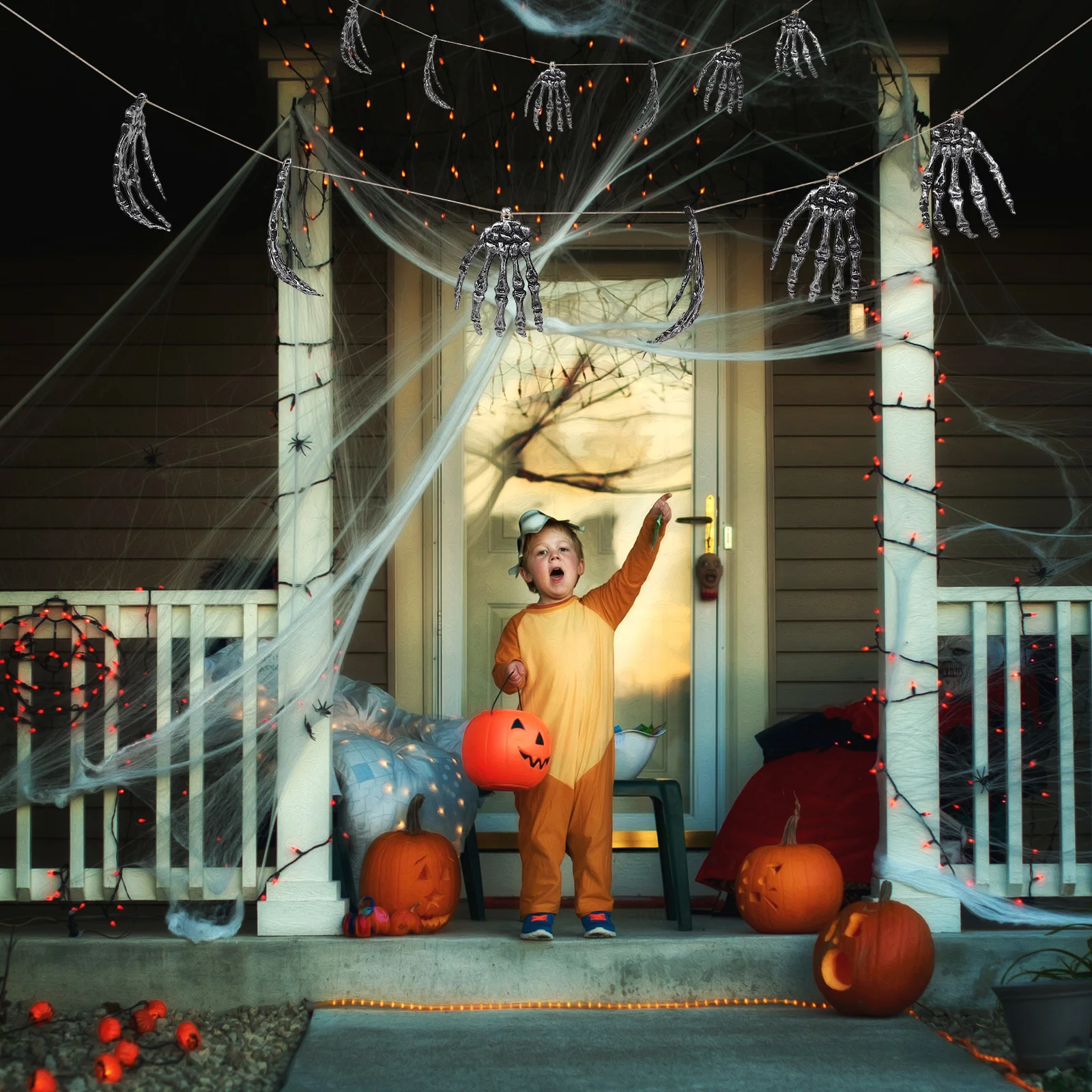 

6Pcs Halloween Hand Bones Decor Hands Prop Horror Theme Party Decoration Plastic Fake Hand Bones Hands Prop