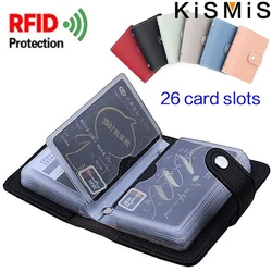KISMIS Convenient Practical PU Leather Business Card ID Holders Bag with 12/26 Slots