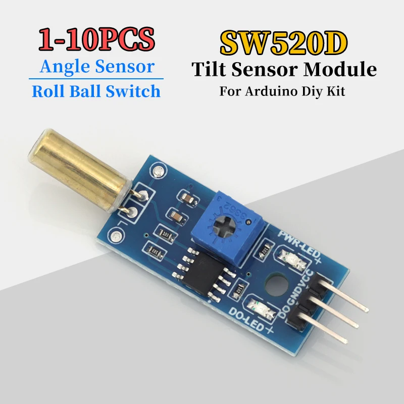 1/5/10PCS Tilt Sensor Module SW-520D Roll Ball Switch Angle Vibration Microcontroller Smart Robot For Arduino Diy Kit