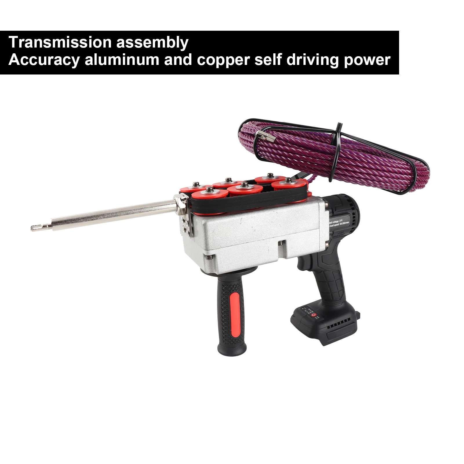 Infila tubi elettrici Macchina per infilare tubi con motore brushless alimentata a batteria Buona compatibilità 40 m/min per la decorazione domestica