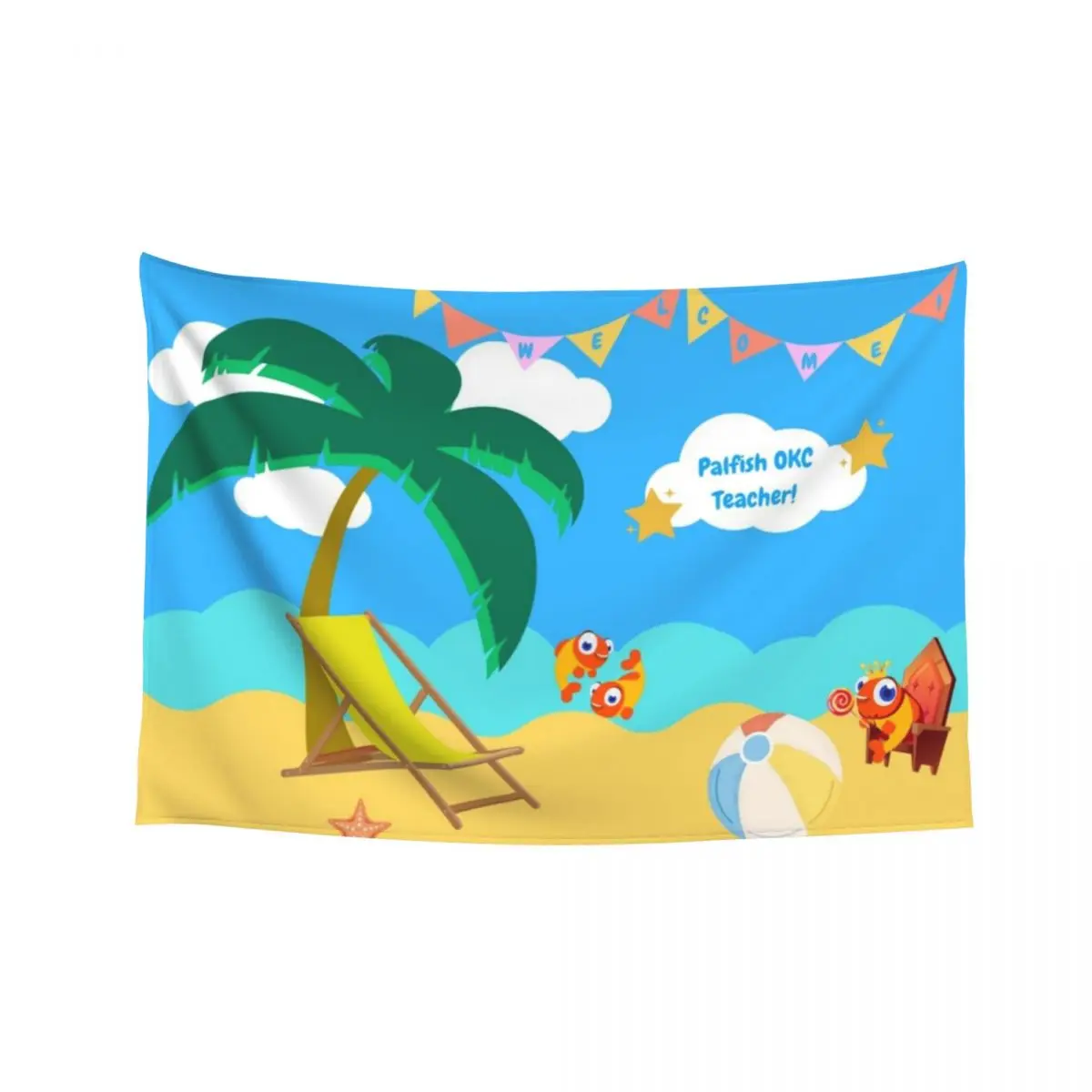 

Portable/Travel Friendly Palfish Beach Classroom Background Tapestry Outdoor Decor Aesthetic Decoration Tapestry