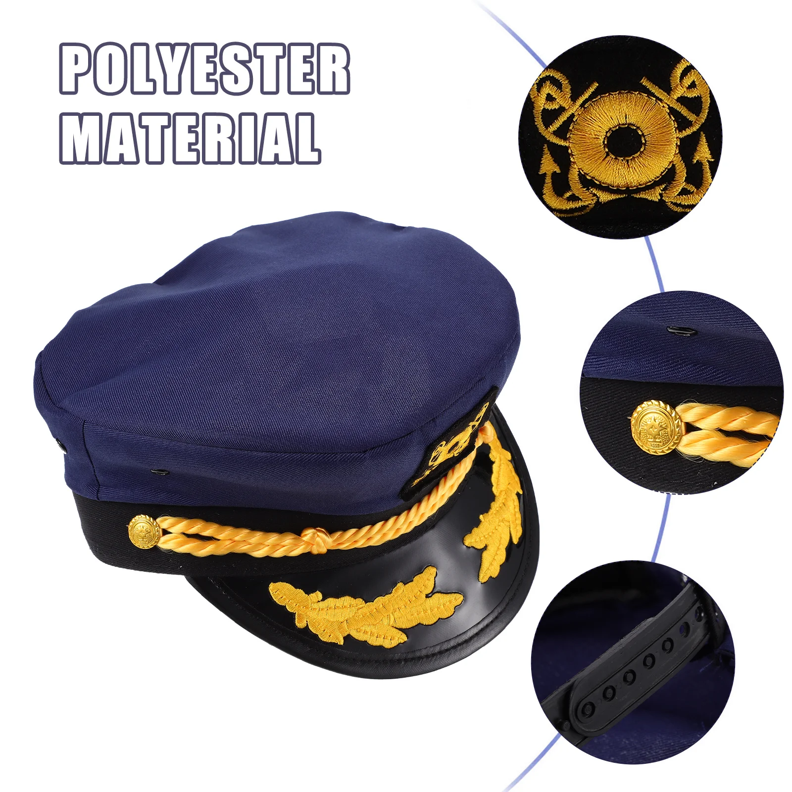 

Вышитая шляпа капитана яхты, прочная матросская шляпа для вечеринки, украшение костюма для косплея, уличные шляпы для путешествий, капитана, косплей