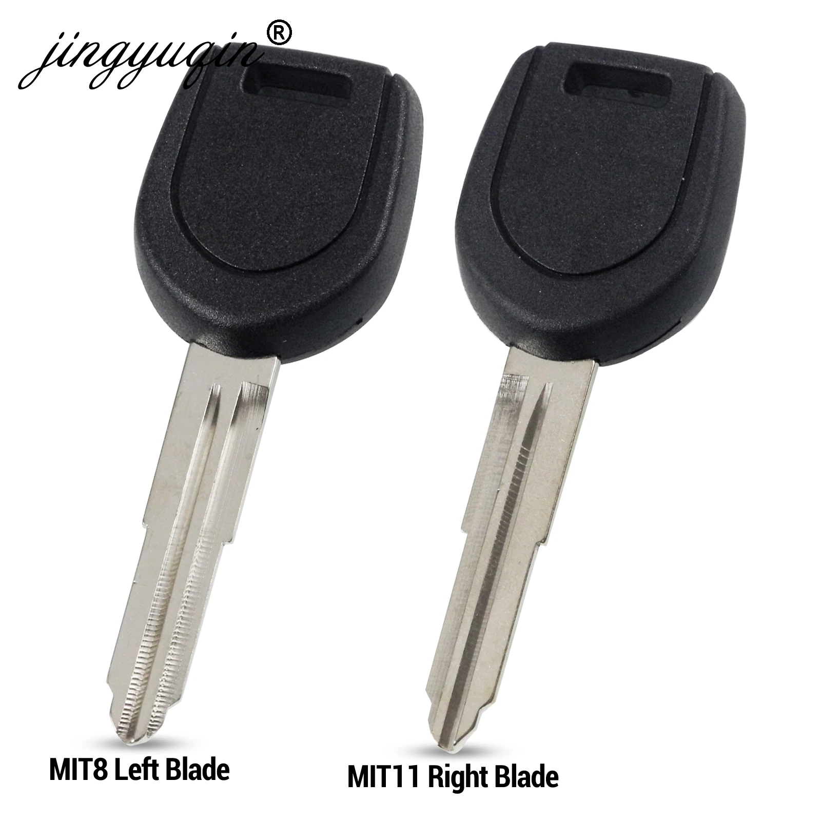 jingyuqin 10pcs MIT11 MIT8 Transponder Key Shell for Mitsubishi Colt Outlander Mirage Pajero Remote Key No Chip Left/Right Blade