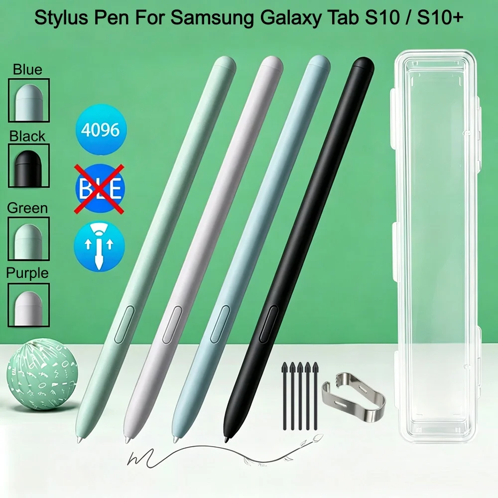 For Samsung Galaxy Tab S9 FE | S9 FE+ | S10 FE | S10 FE+ 4096 Pressure Levels EMR Stylus Pen & Replacement Pen Tips & Store Box