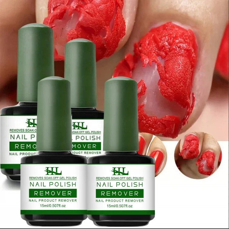 

HL 4Pcs 15 ML Gel Nail Remover No Need Soaking or Wrapping Gel Remover for Nails 3-5 Minutes Easy And Quick