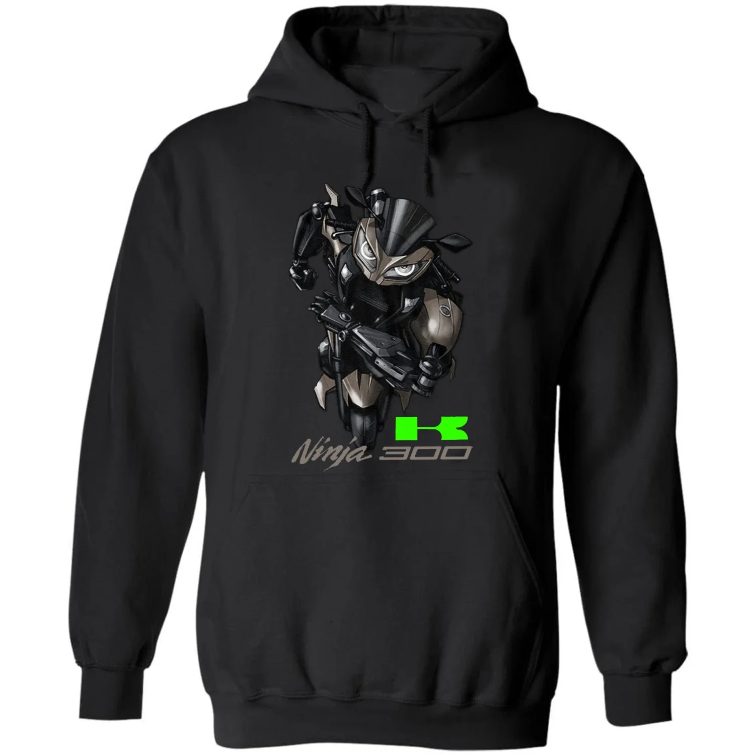 

Classic Japanese Motorcycle Ninja 300 Robot Inspired Pullover Hoodie 100% Cotton Casual Mens Sweatshirts Rider Streetwear