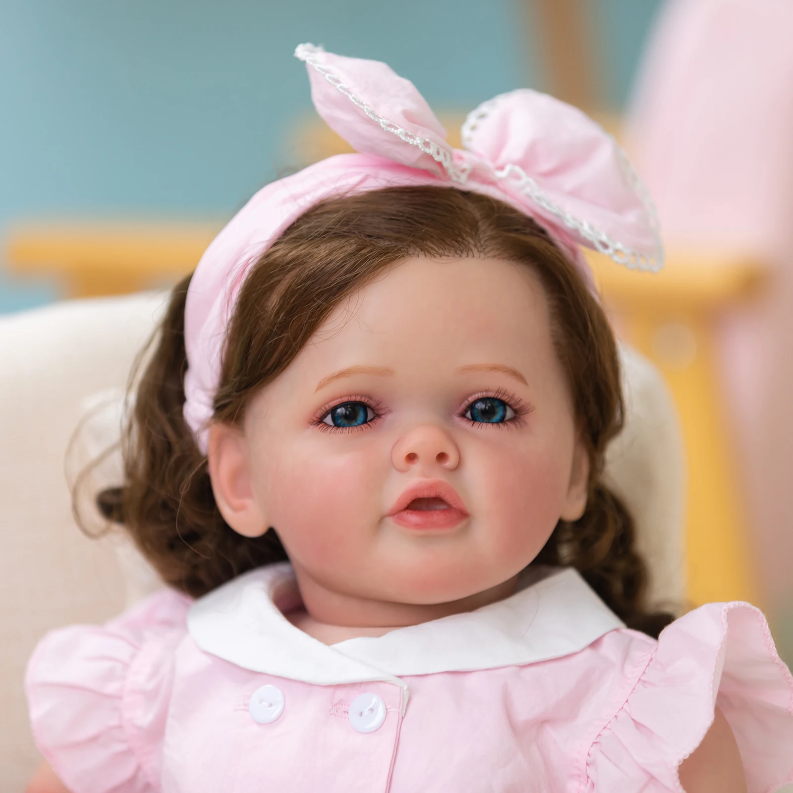 

24inch Already Painted Finished Reborn Toddler Girl Doll Betty Huge Baby Size Popular Lifelike Soft Touch 3D Skin Art Doll