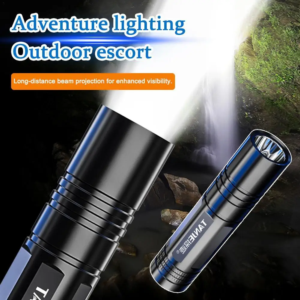 Handheld Flash Light USB Charging Emergency LED Flashlight Waterproof Mini Super Bright Light 600mAh for Outdoor Hiking Fishing